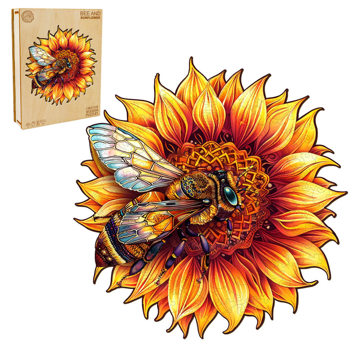 Bee and Sunflower Wooden Jigsaw Puzzle