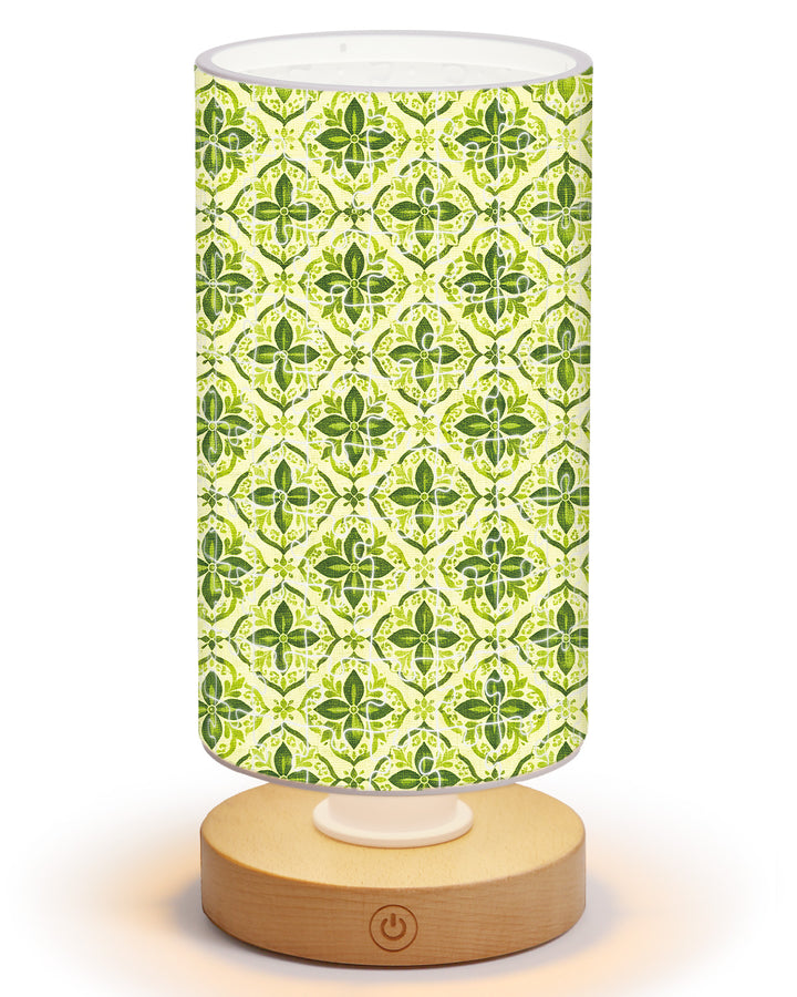 DIY Dimmable Acrylic Cylindrical Puzzle Lamp - Green Flowers