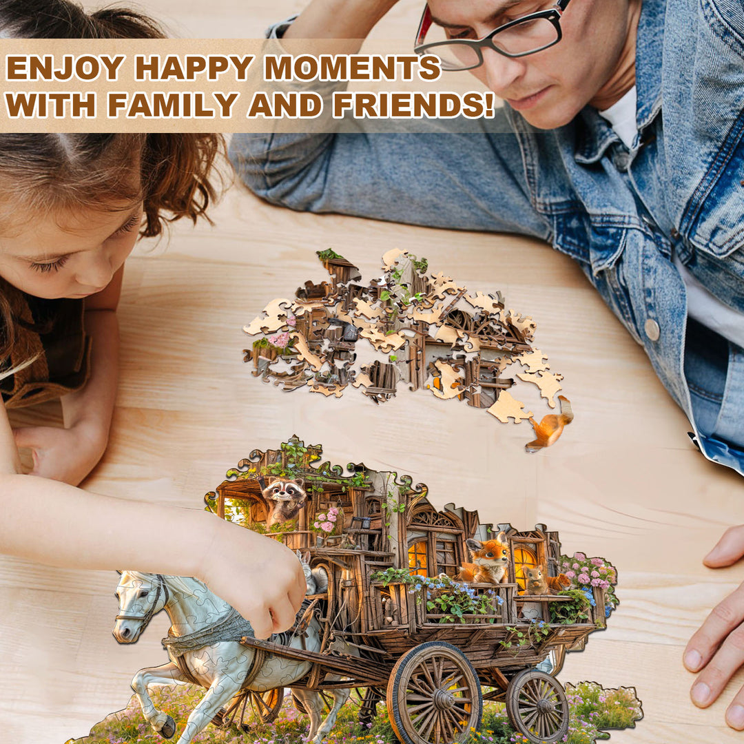 Animal carriage Wooden Jigsaw Puzzle
