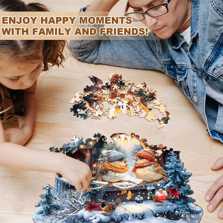 Snowy Harmony Wooden Jigsaw Puzzle