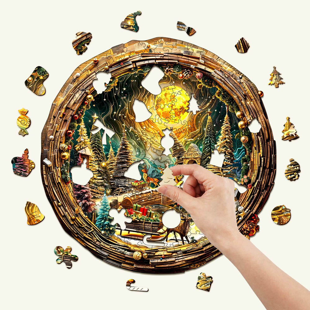 3D Christmas Eve-2 Wooden Jigsaw Puzzle - Woodbests