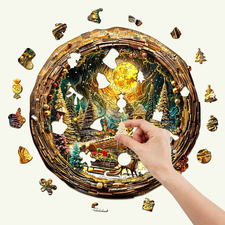 3D Christmas Eve-2 Wooden Jigsaw Puzzle - Woodbests