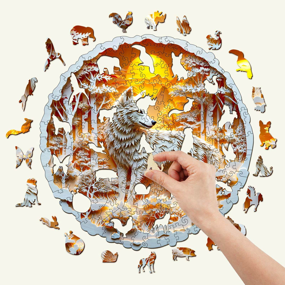 3D Wolf-2 Wooden Jigsaw Puzzle - Woodbests