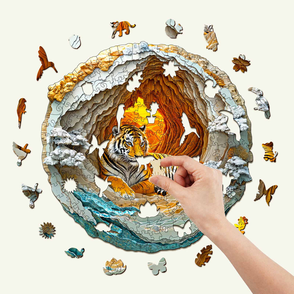 3D Tiger Wooden Jigsaw Puzzle - By Woodbests