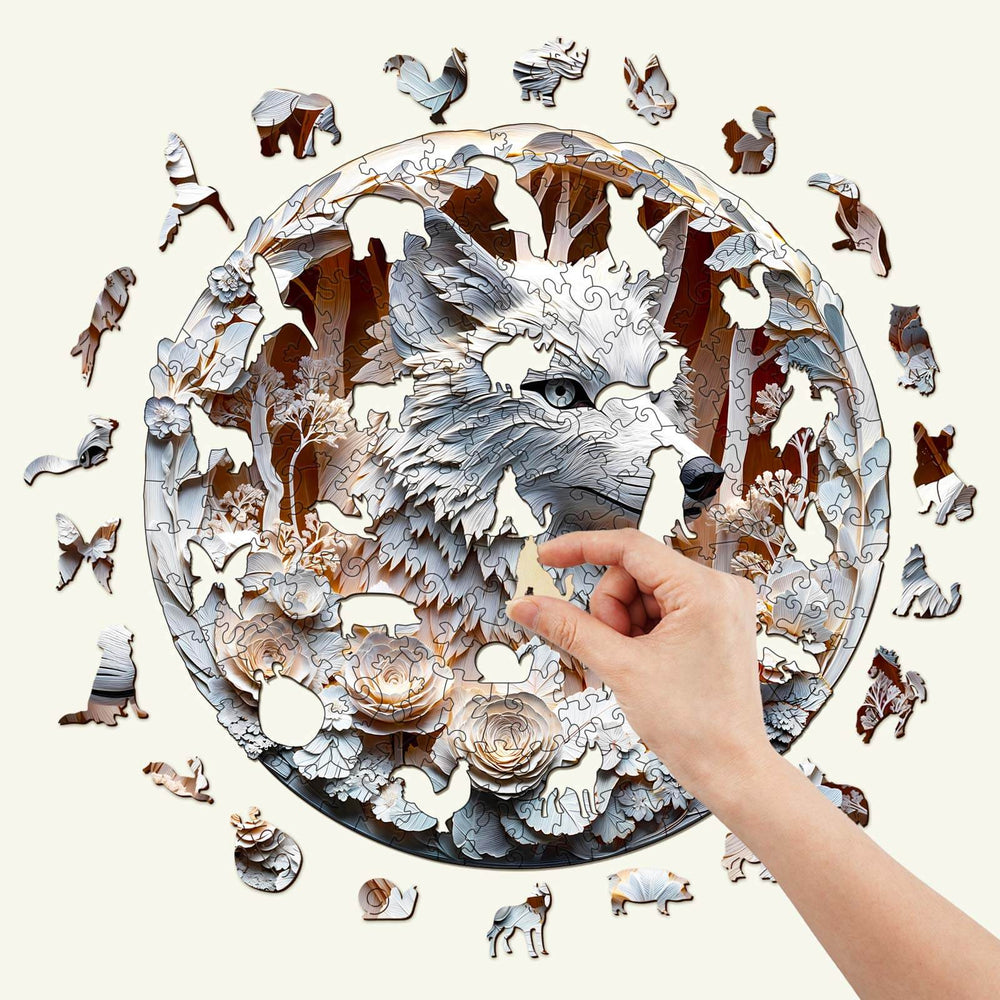 3D Wolf-1 Wooden Jigsaw Puzzle - Woodbests