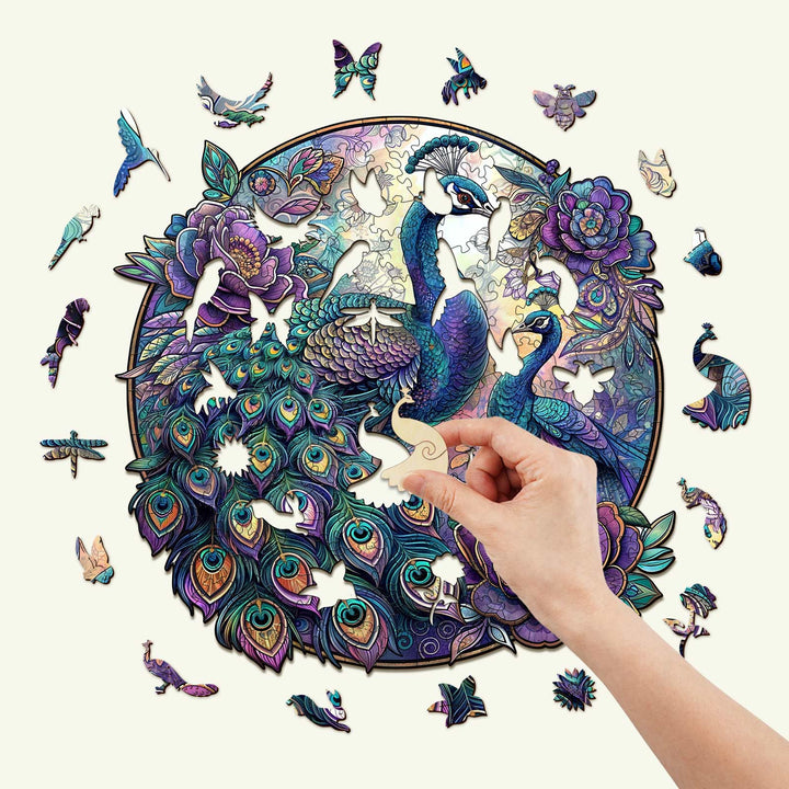 Parent Child Peacock Wooden Jigsaw Puzzle - By Woodbests