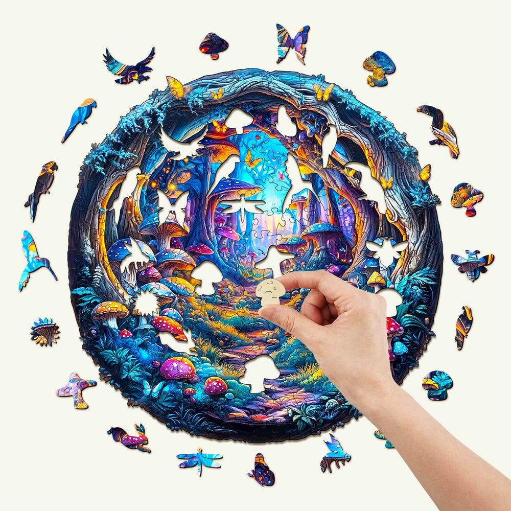 3D Magic Mushroom Wooden Jigsaw Puzzle - Woodbests