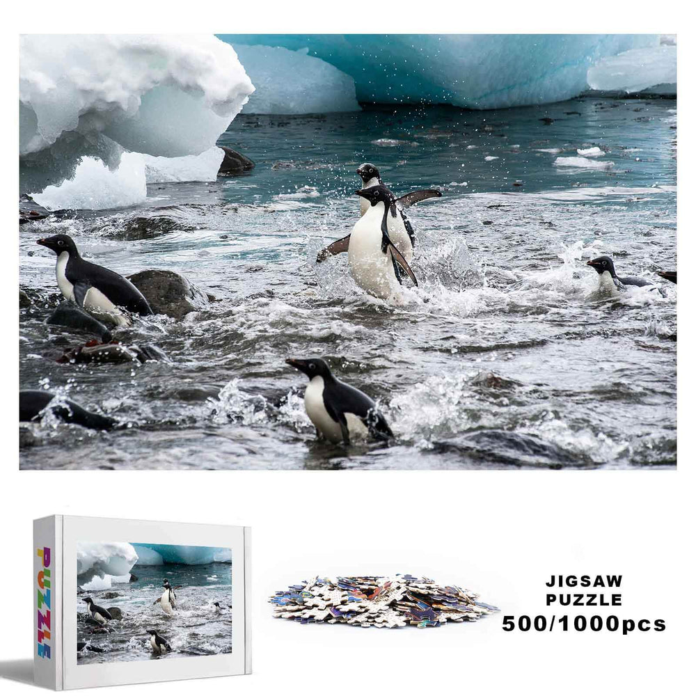 Happy Penguins 500 / 1000 Piece Puzzle - Woodbests