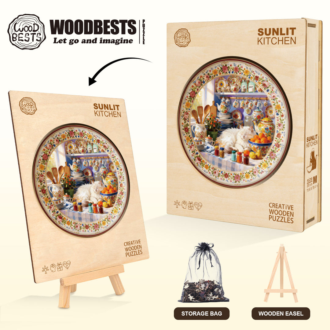 Sunlit Kitchen Wooden Jigsaw Puzzle