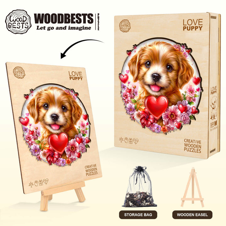 Love Puppy Wooden Jigsaw Puzzle
