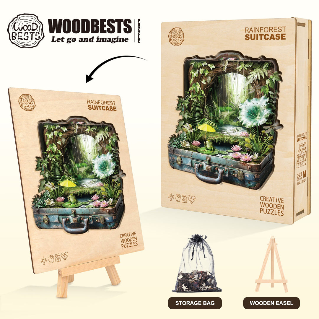 Rainforest Suitcase Wooden Jigsaw Puzzle
