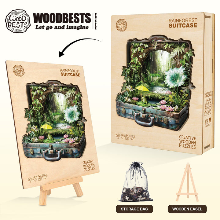 Rainforest Suitcase Wooden Jigsaw Puzzle