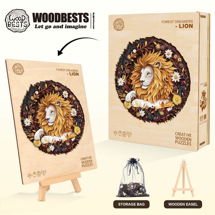 Forest Dreamers- Lion Wooden Jigsaw Puzzle