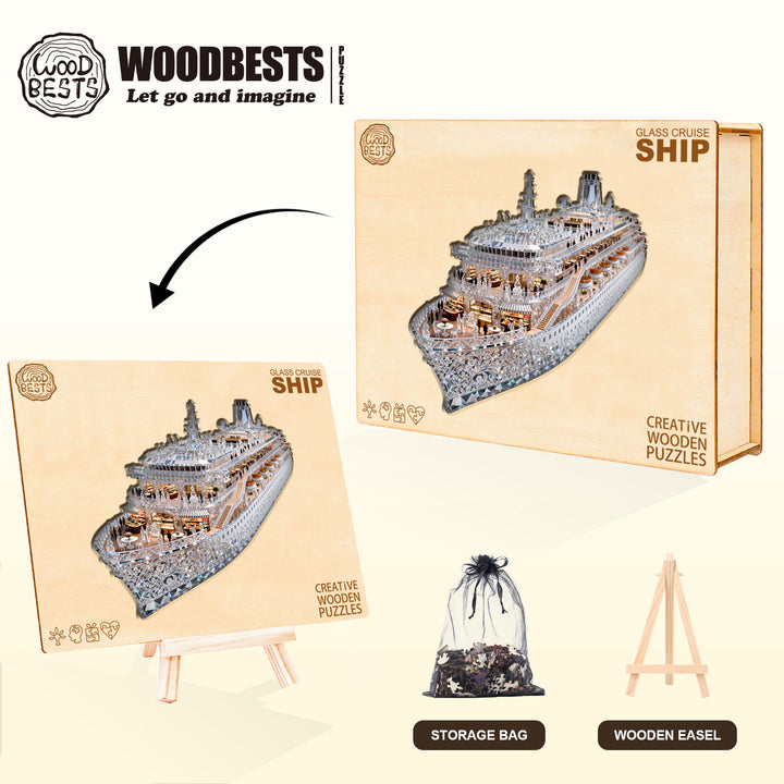 Glass Cruise Ship Wooden Jigsaw Puzzle