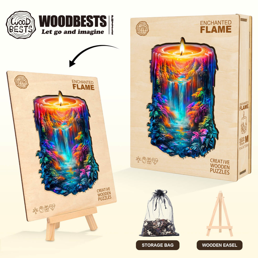 Enchanted Flame Wooden Jigsaw Puzzle
