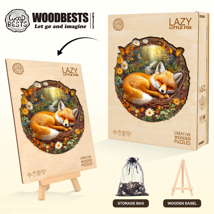 Lazy little fox Wooden Jigsaw Puzzle