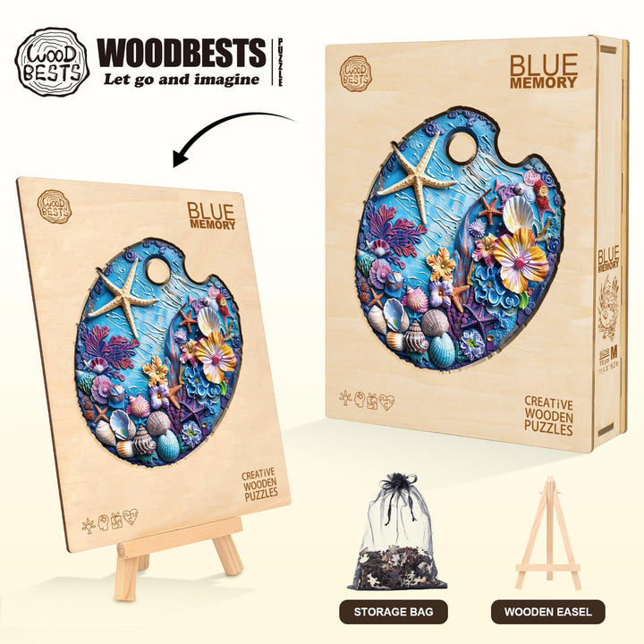 Blue Memory Wooden Jigsaw Puzzle
