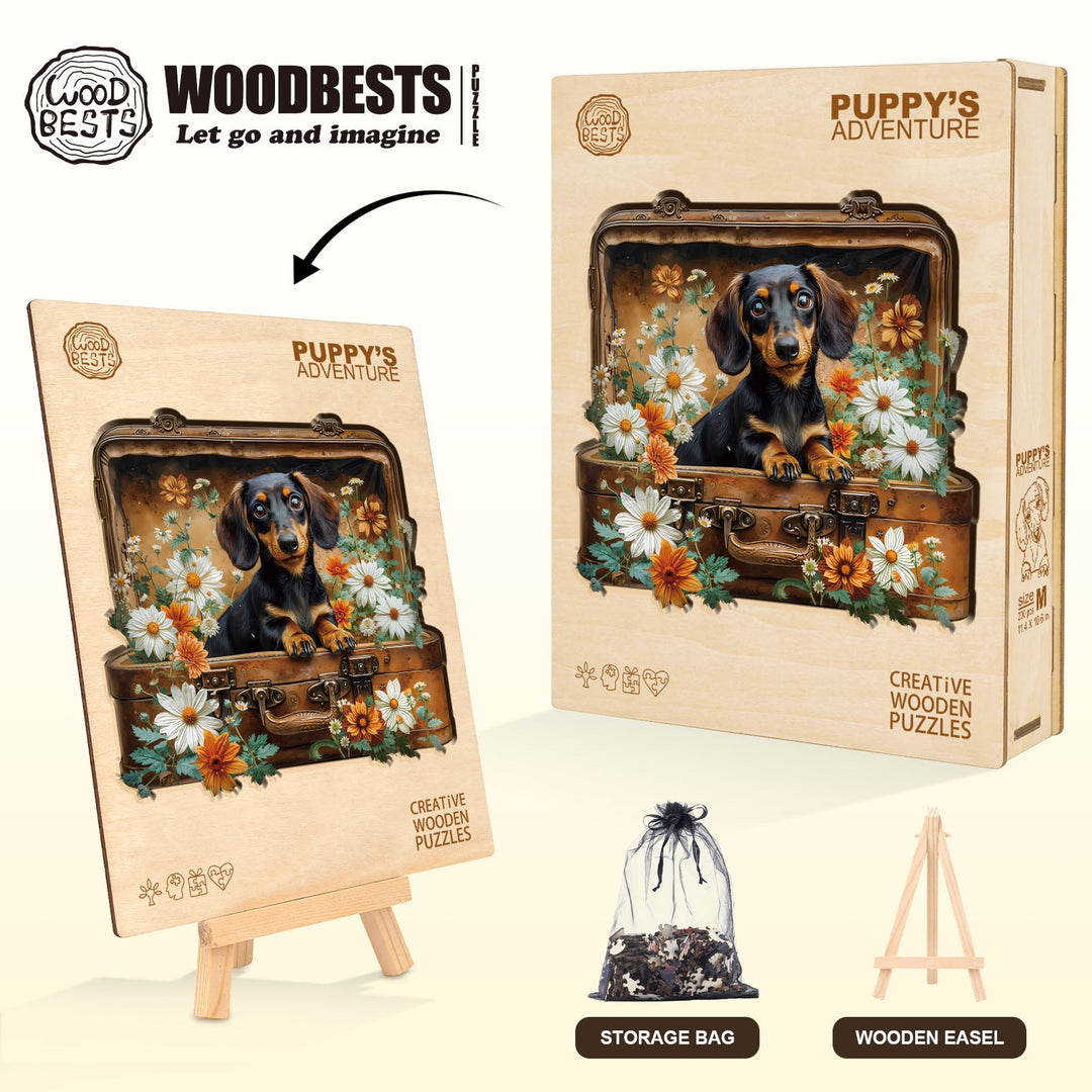 Puppy's Adventure Wooden Jigsaw Puzzle