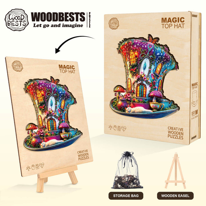 Magic top hat Wooden Jigsaw Puzzle