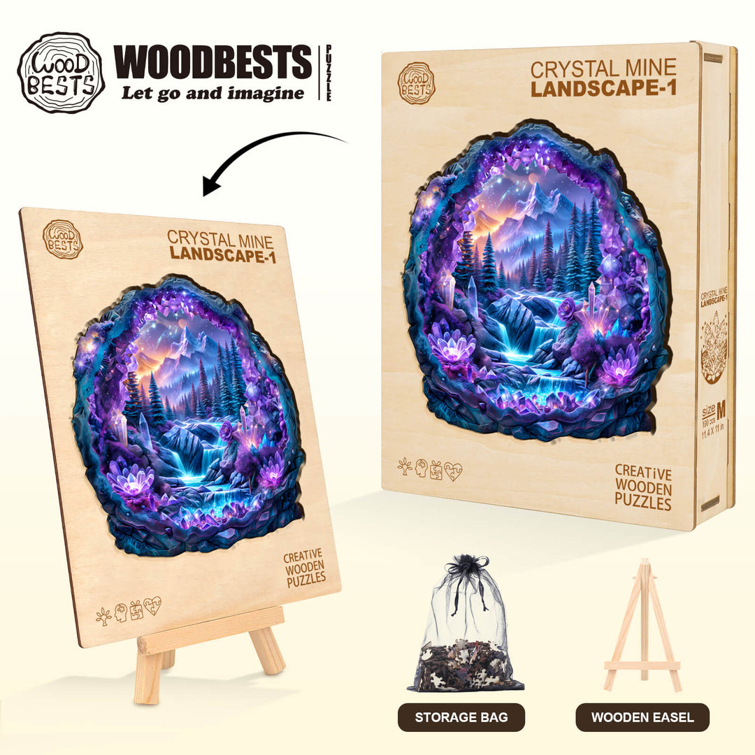 Crystal mine landscape-1 Wooden Jigsaw Puzzle