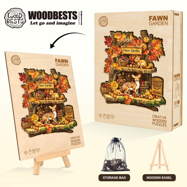 Fawn Garden Wooden Jigsaw Puzzle