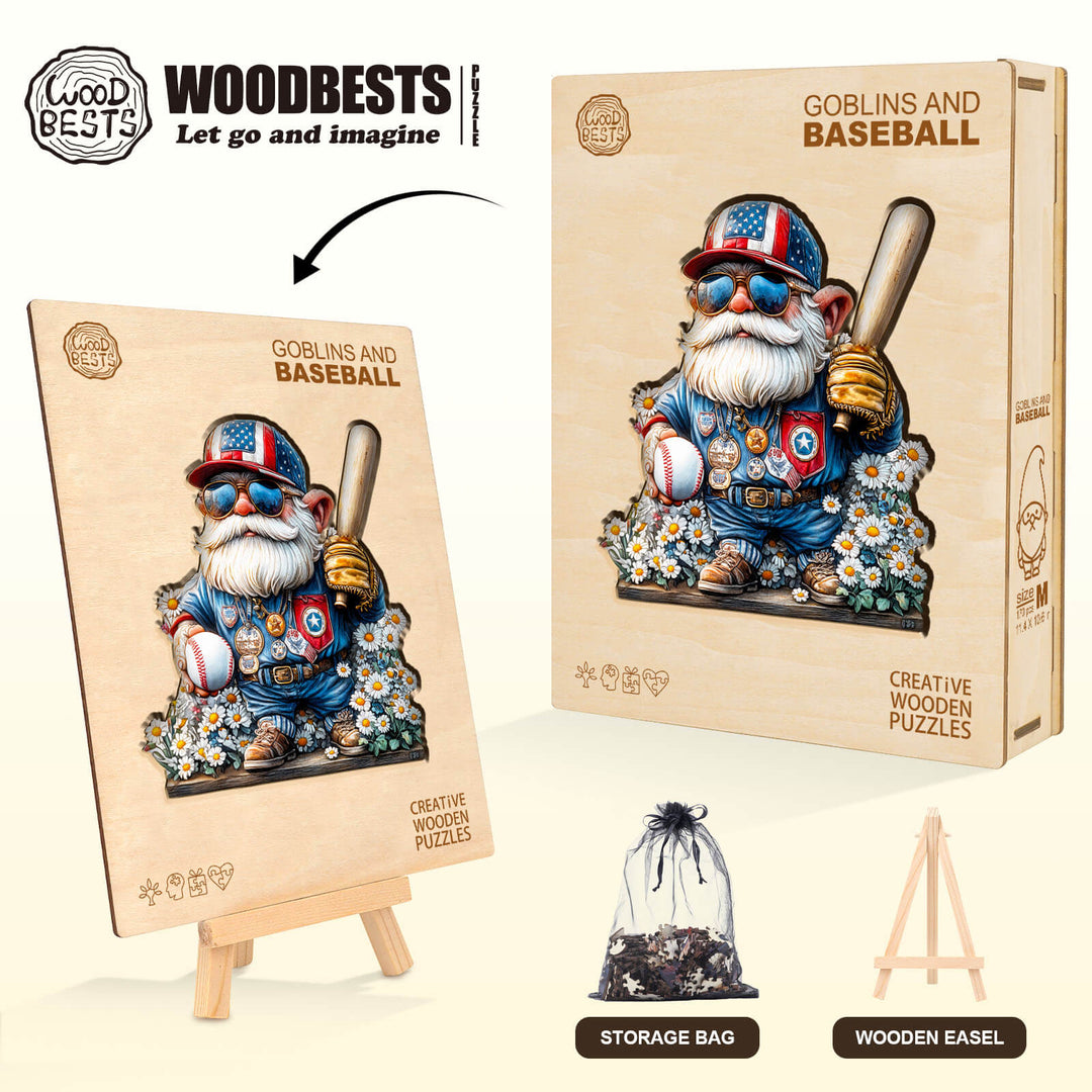 Goblin and Baseball Wooden Jigsaw Puzzle