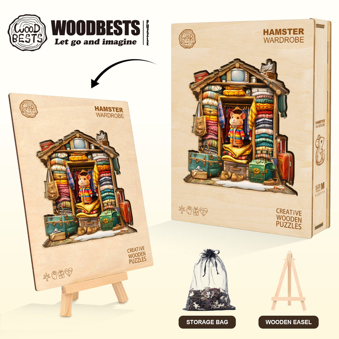 Hamster Wardrobe Wooden Jigsaw Puzzle