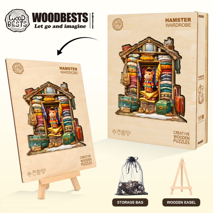 Hamster Wardrobe Wooden Jigsaw Puzzle