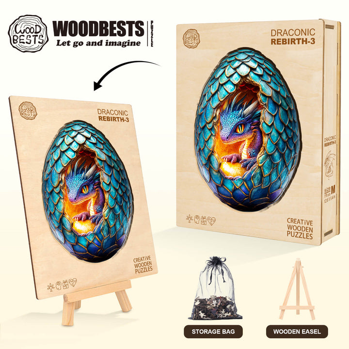 Draconic Rebirth-3  Wooden Jigsaw Puzzle
