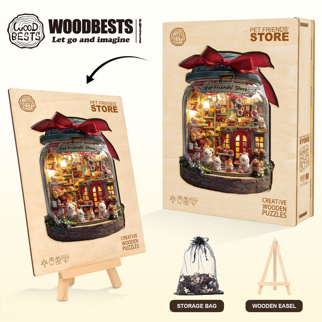Pet Friends'Store Wooden Jigsaw Puzzle