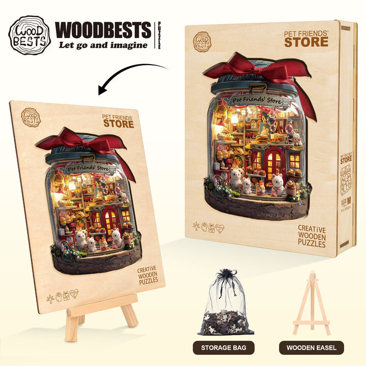 Pet Friends'Store Wooden Jigsaw Puzzle