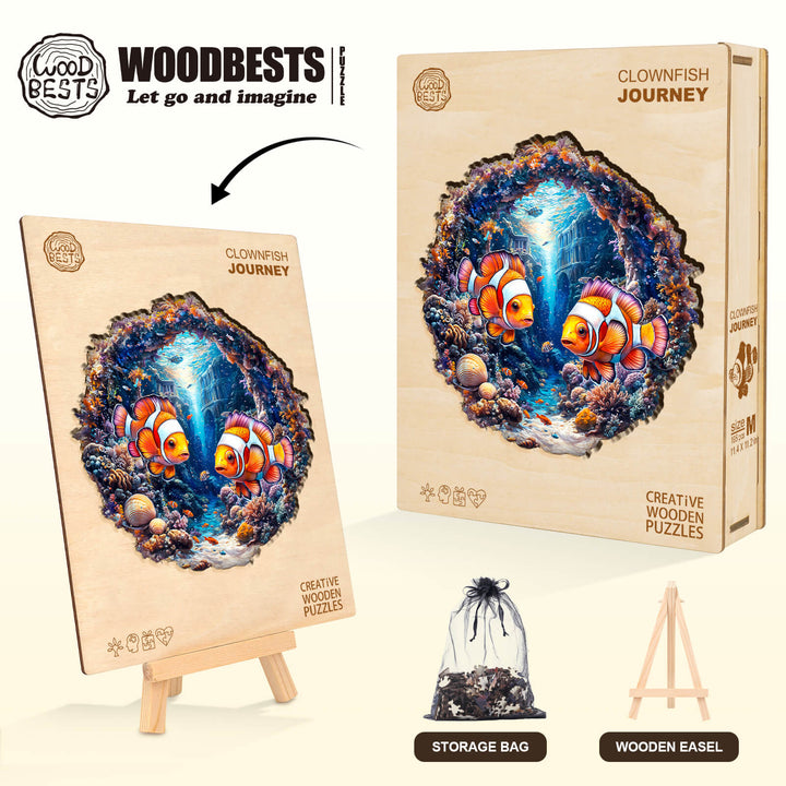 Clownfish Journey Wooden Jigsaw Puzzle