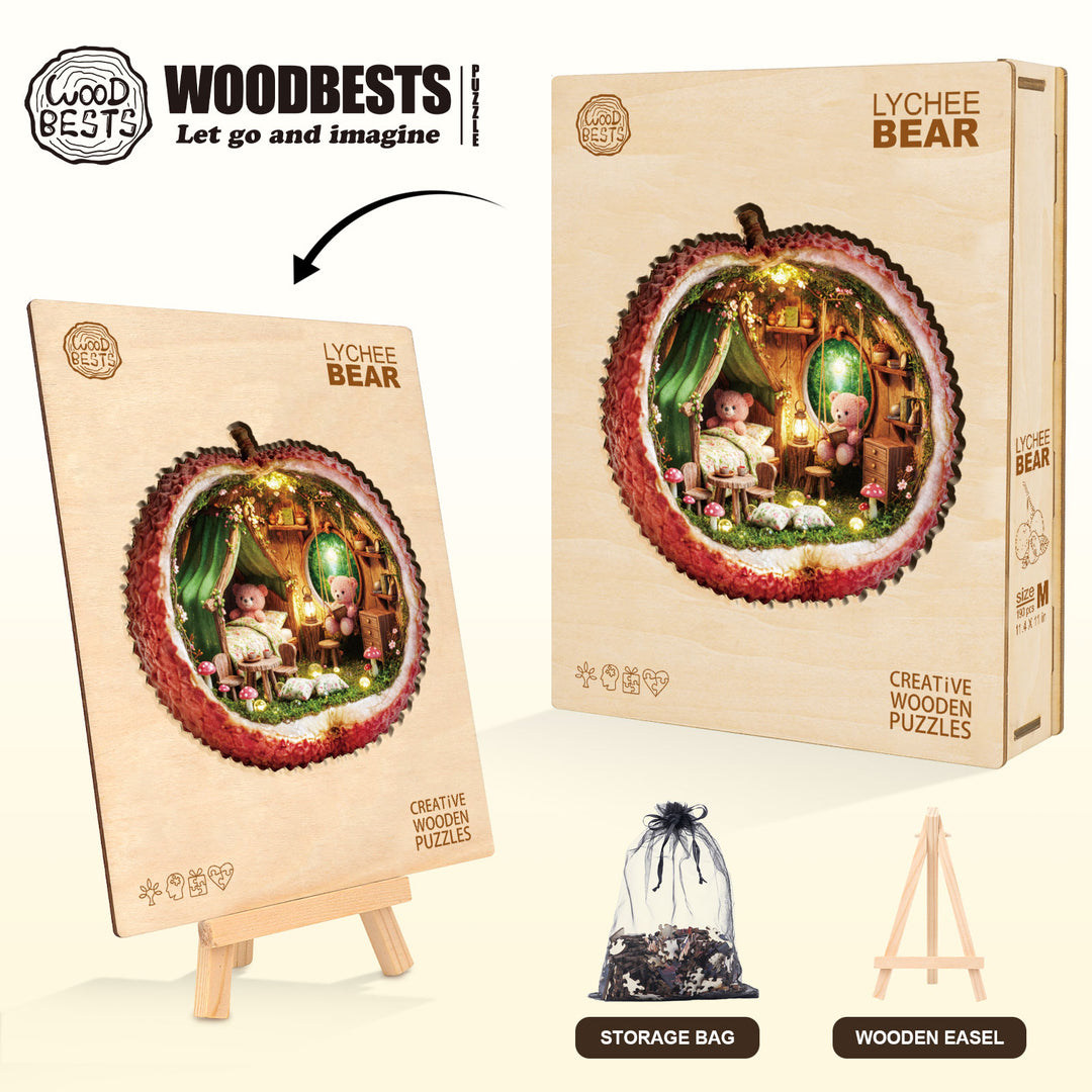 Lychee Bear Wooden Jigsaw Puzzle