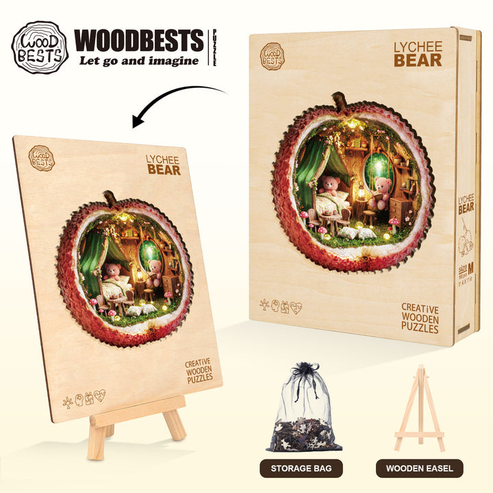 Lychee Bear Wooden Jigsaw Puzzle