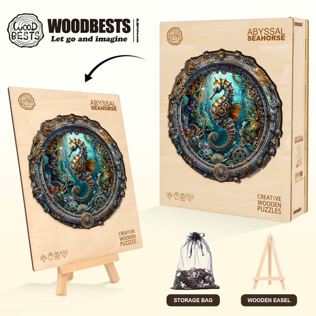 Abyssal seahorse Wooden Jigsaw Puzzle