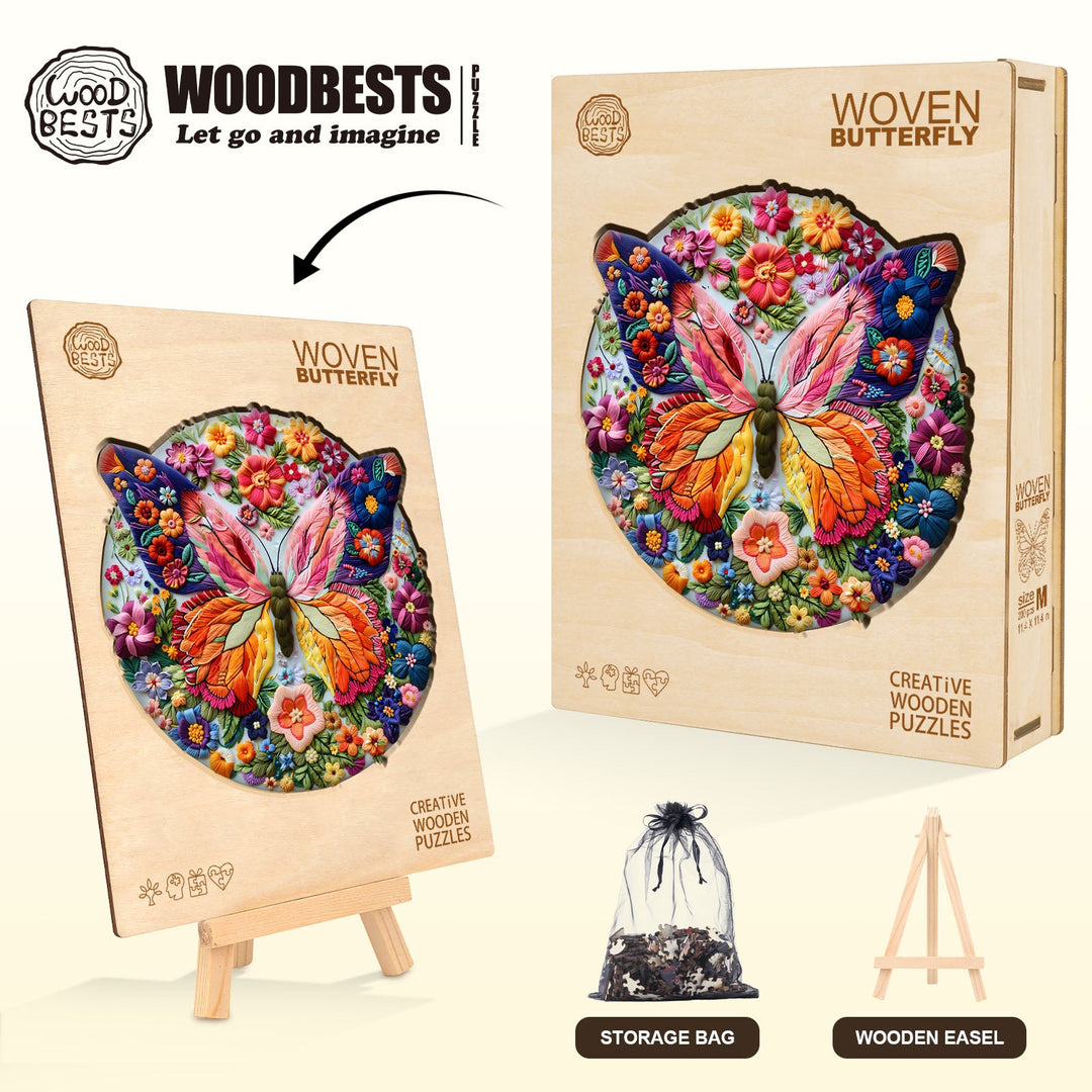 Woven Butterfly Wooden Jigsaw Puzzle