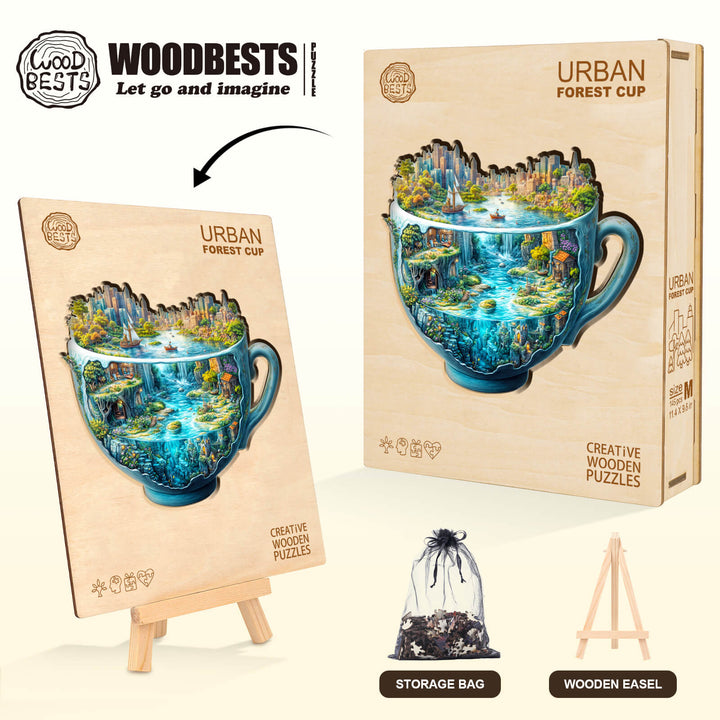 Urban Forest Cup Wooden Jigsaw Puzzle