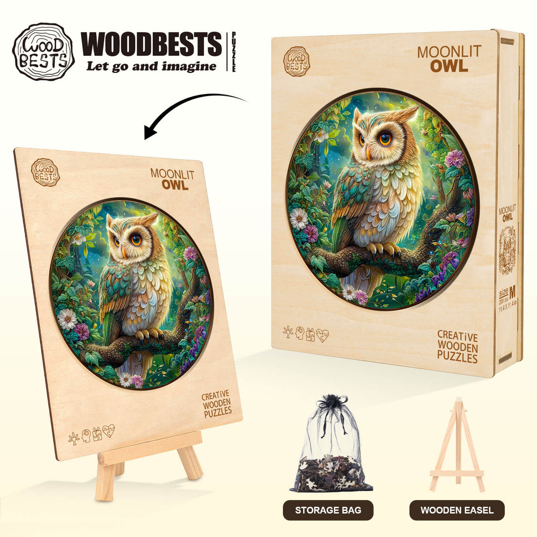 Moonlit Owl Wooden Jigsaw Puzzle