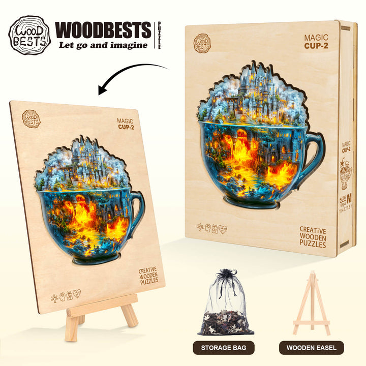 Magic cup-2 Wooden Jigsaw Puzzle