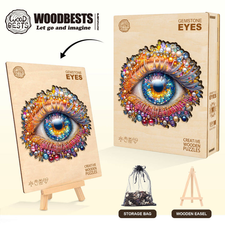 Gemstone Eyes Wooden Jigsaw Puzzle