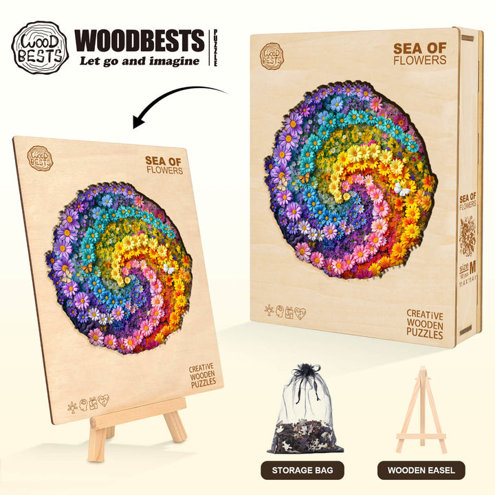 Sea of Flowers Wooden Jigsaw Puzzle