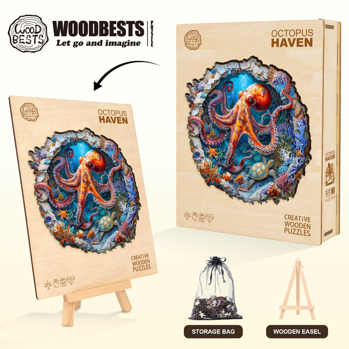 Octopus Haven Wooden Jigsaw Puzzle