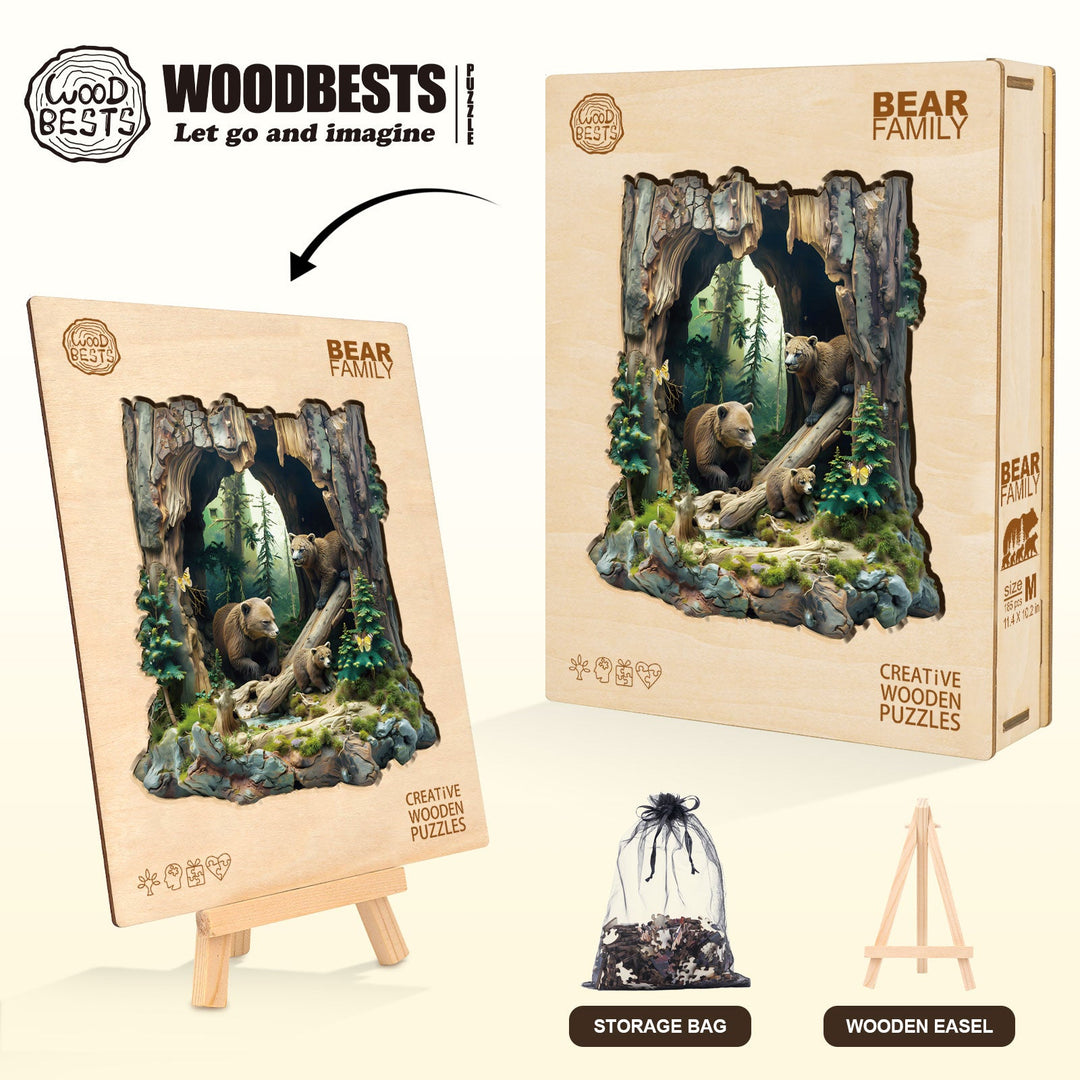 Bear Family Wooden Jigsaw Puzzle