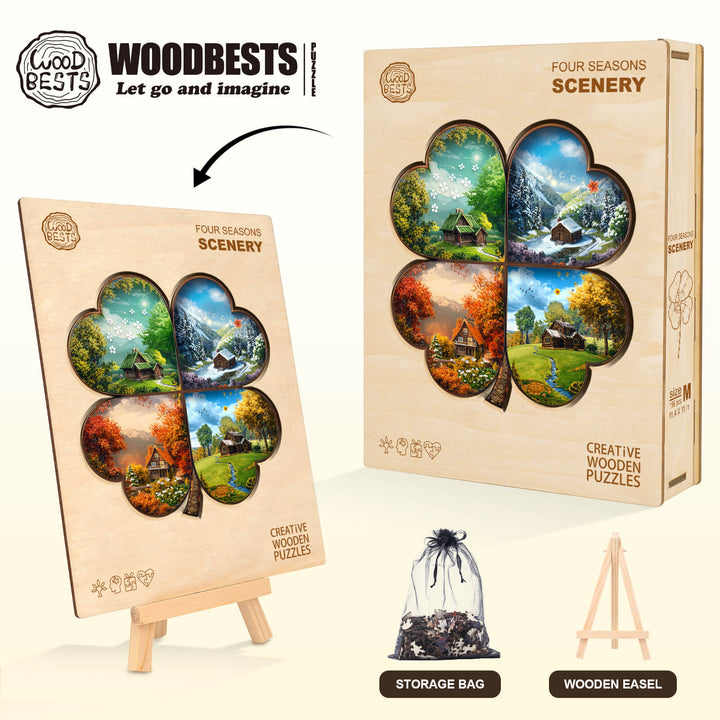 Seasons Scenery Wooden Jigsaw Puzzle