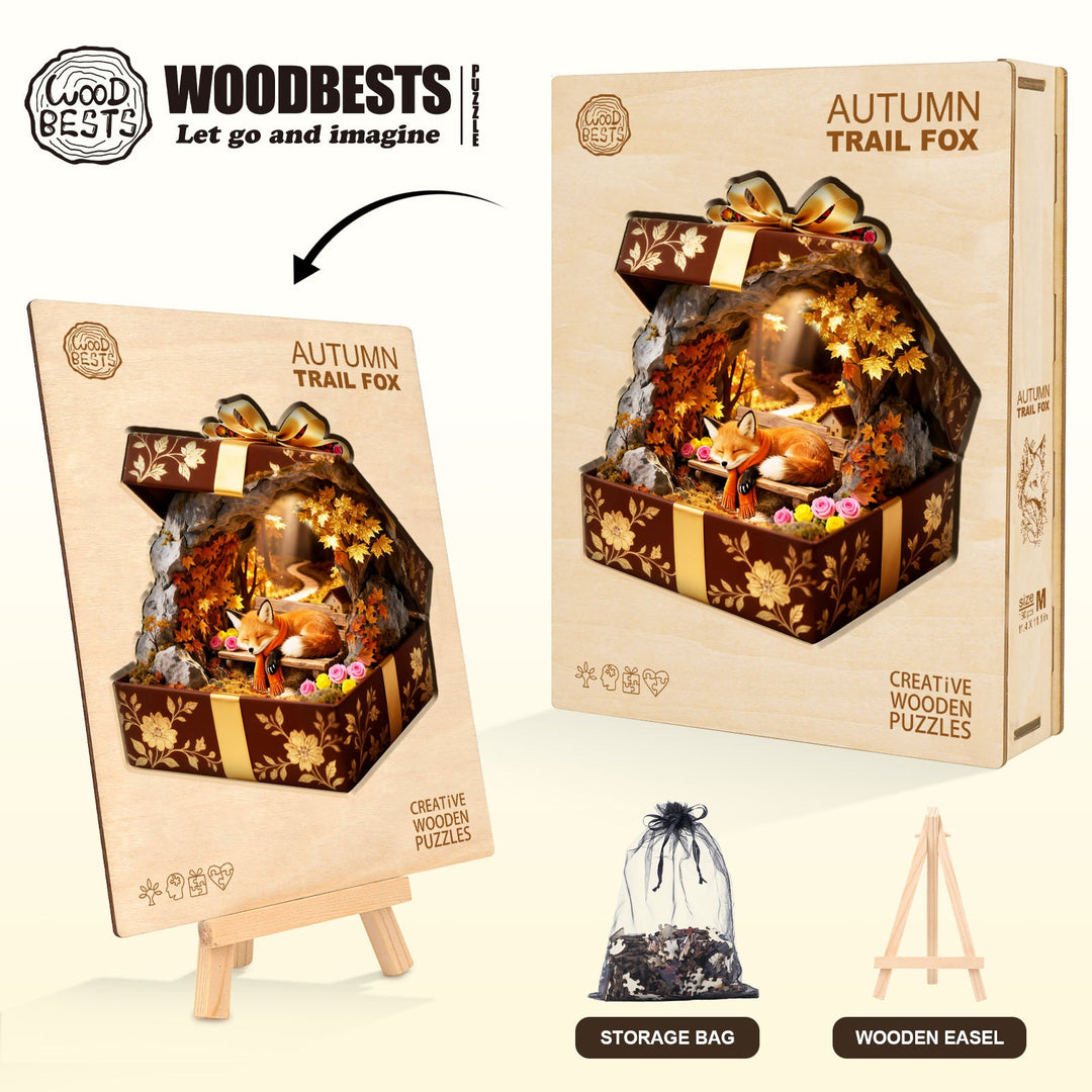 Autumn Trail Fox Wooden Jigsaw Puzzle