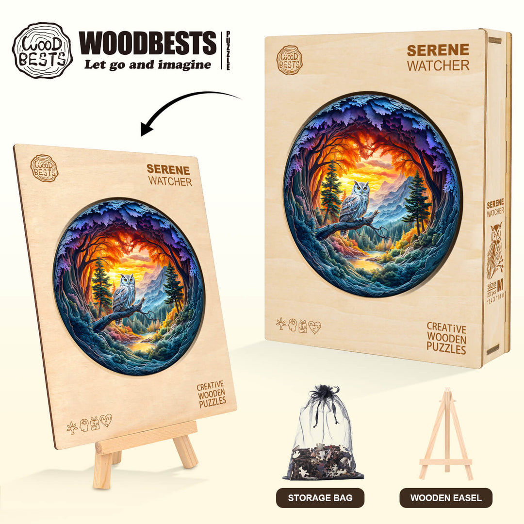 Serene Watcher  Wooden Jigsaw Puzzle