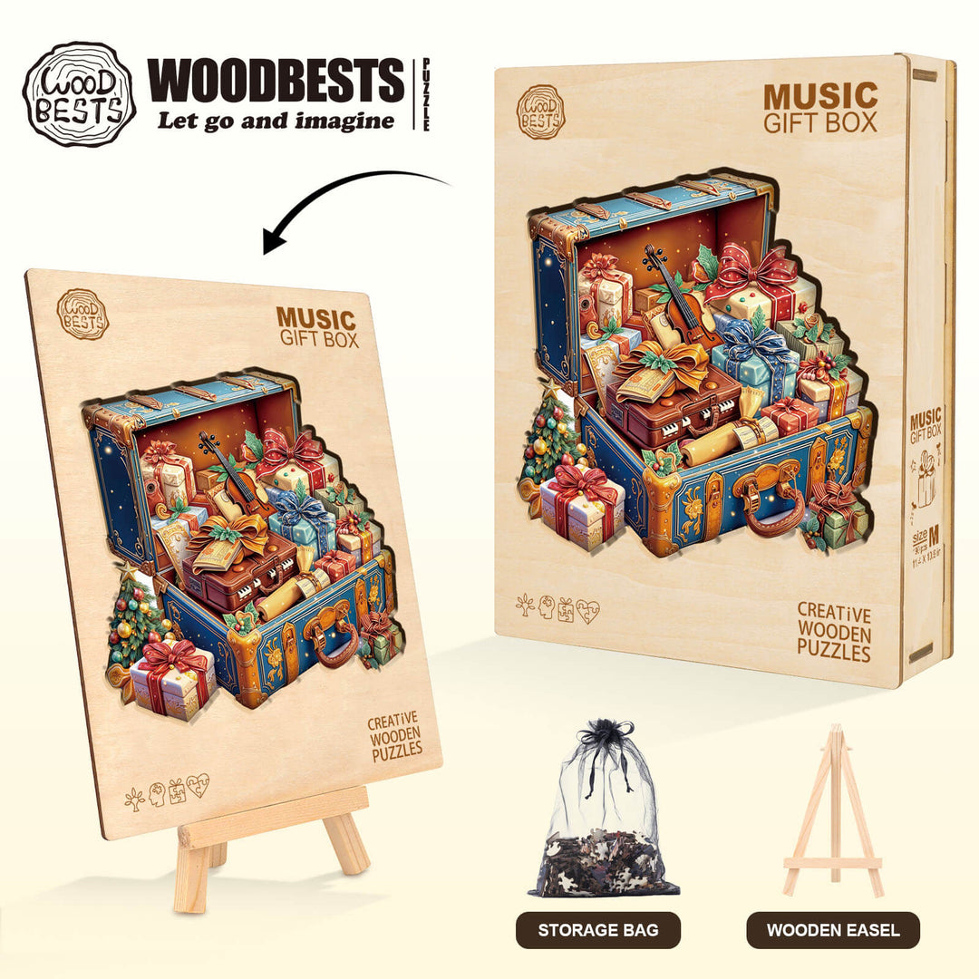 Music Gift Box Wooden Jigsaw Puzzle