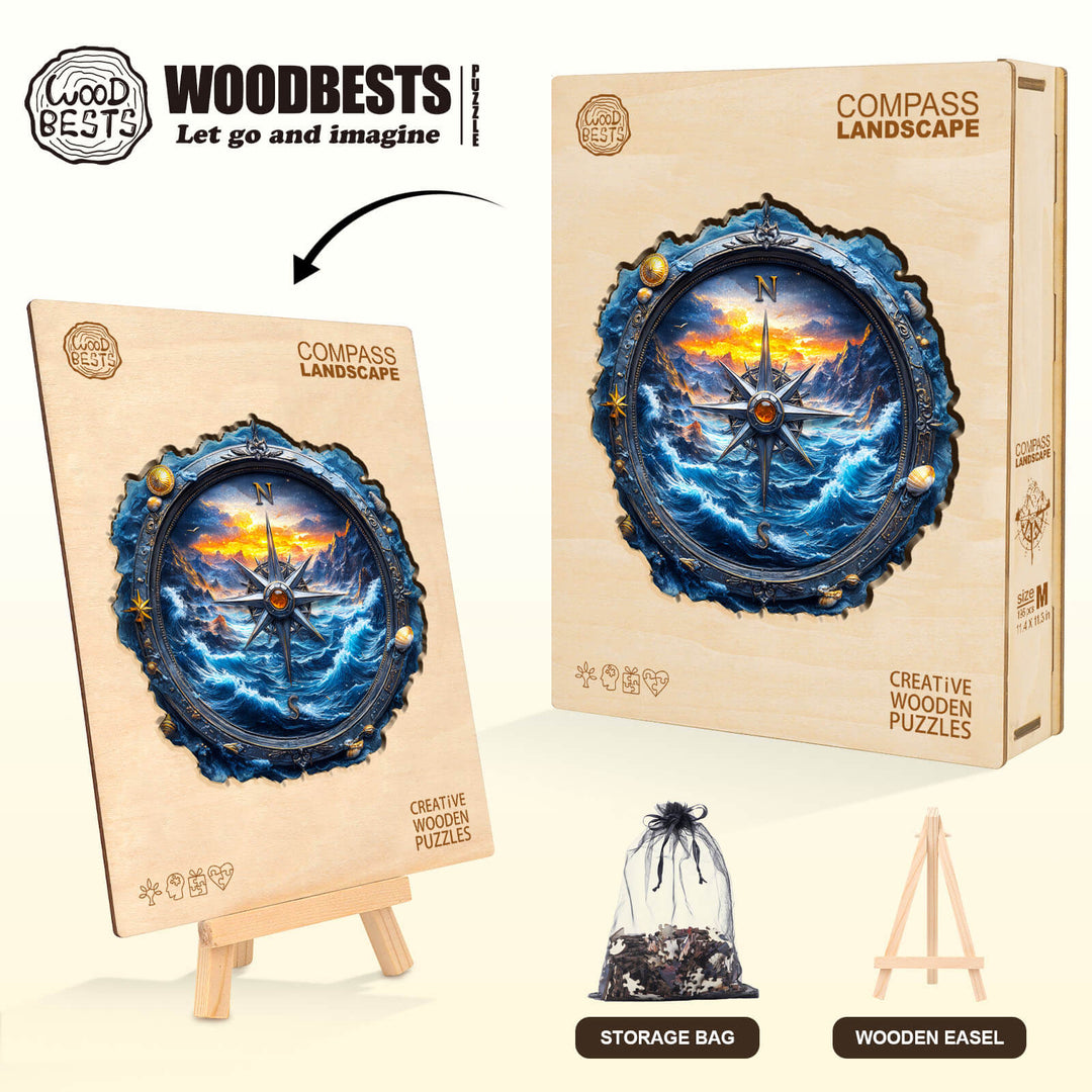 Compass Landscape Wooden Jigsaw Puzzle