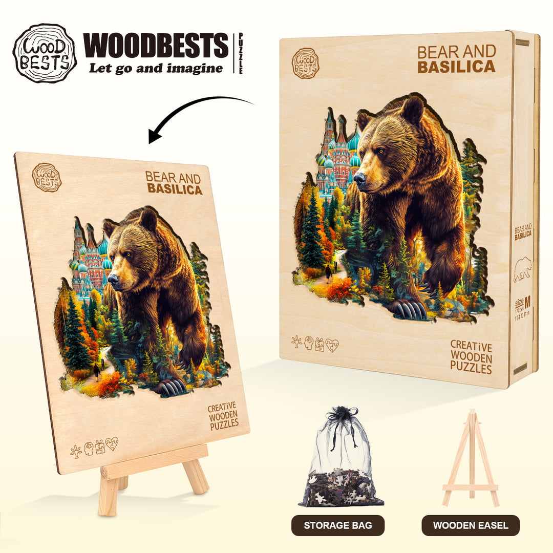 Bear and Basilica Wooden Jigsaw Puzzle