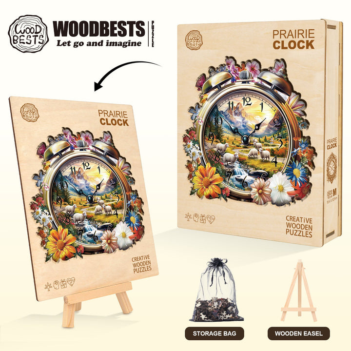 Prairie Clock Wooden Jigsaw Puzzle